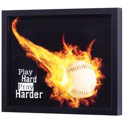 Picture of Dicksons FRMWDBL-1411-58 Baseball Play Hard Pray Harder Wall Photo