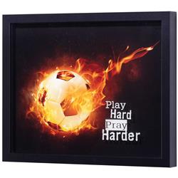 Picture of Dicksons FRMWDBL-1411-61 Soccerl Play Hard Pray Harder Wall Photo