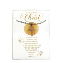 35-8041 Confirmation Cross & Dove Stainless Steel Necklace