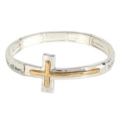 30-4919T Lords Prayer Sideways Cross Bracelet