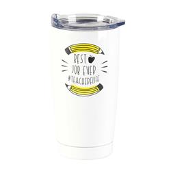 Picture of Dicksons SSTUMW-137 20 oz Best Job No.Teacherlife White Tumbler