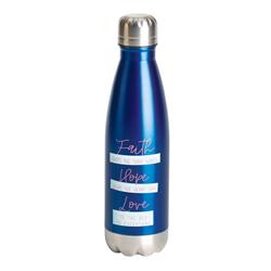 Picture of Dicksons SSWBBL-7 17 oz Faith Hope Love Water Bottle, Blue