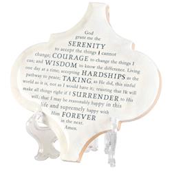 TILE-1ABWH 5 x 5 in. Serenity Prayer Arabesque Ceramic Tile
