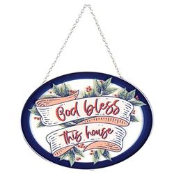 SUNCG-1002 9 in. Oval God Bless This House Suncatcher