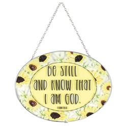 SUNCG-1003 9 in. Oval Be Still & Know Suncatcher