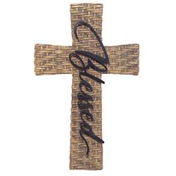 WCR-177 10 in. Basket Weave Blessed Wall Cross