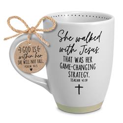 Picture of LCP 18308 17 oz She Walked Jesus White Ceramic Mug