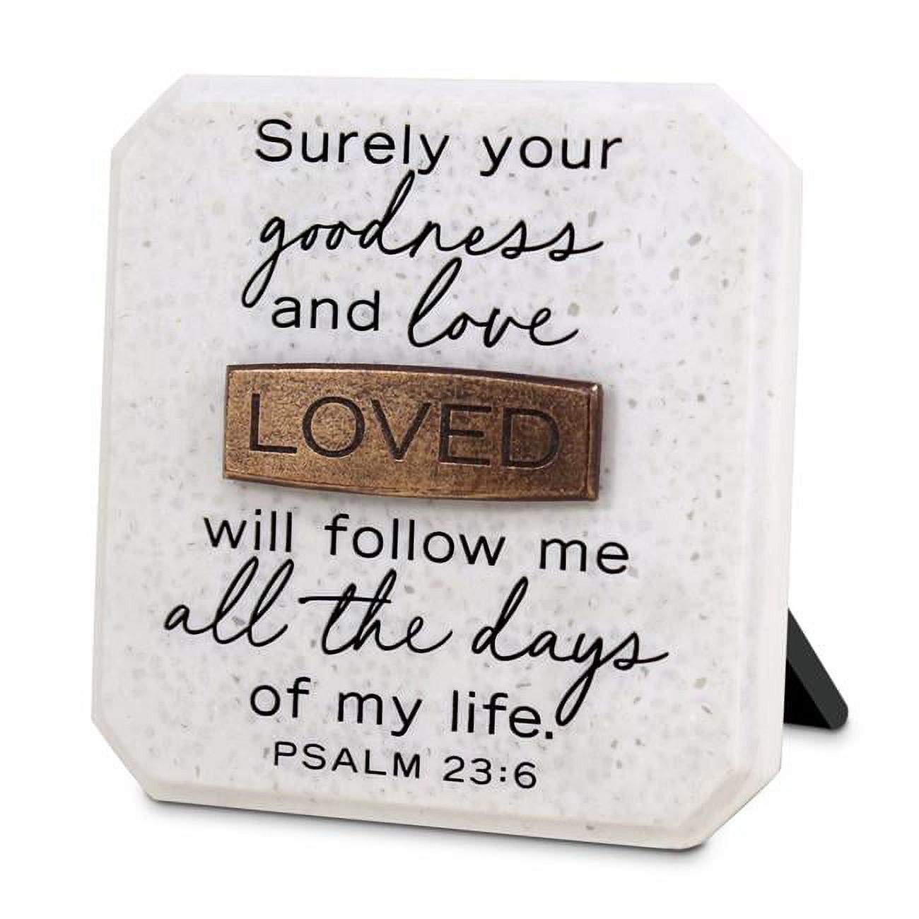 3.75 x 0.625 x 3.75 in. Copper Stone Plaque Loved Tabletop