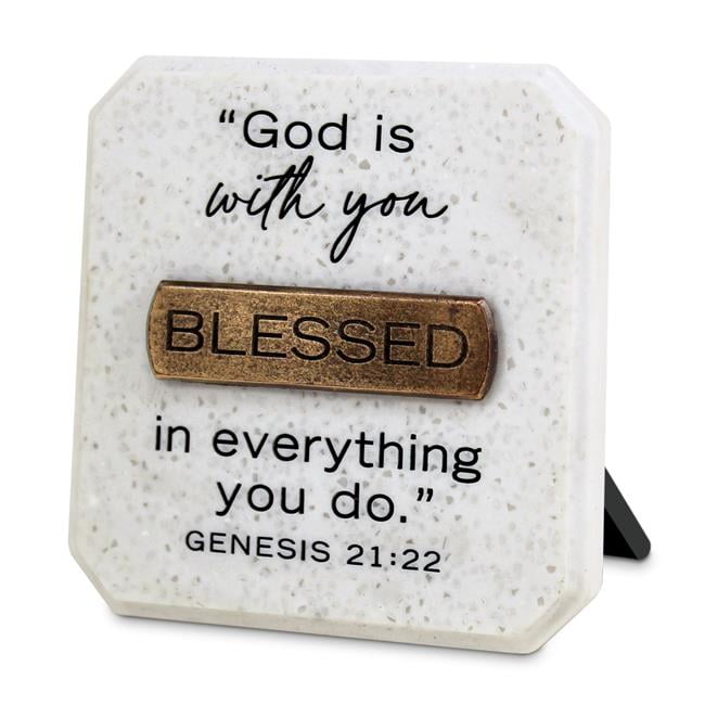 3.75 x 0.625 x 3.75 in. Copper Plaque Blessed Tabletop