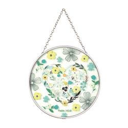 SUNCG-16 6 in. Floral Psalm 143-8 Suncatcher