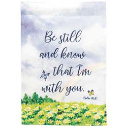 FLAG-2075 13 x 18 in. Double Applique Be Still Psalm 0.46-10 Polyester & Print Garden Flag