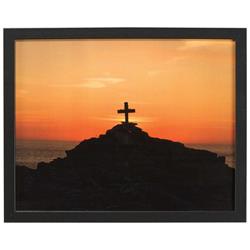 Picture of Dicksons FRMWDBL-1411-51 Silhouette of Cross Wood & Glass Black Photo