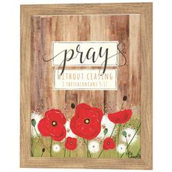 28BW-2025-1287 Poppies Pray Wall Decor without Ceasing