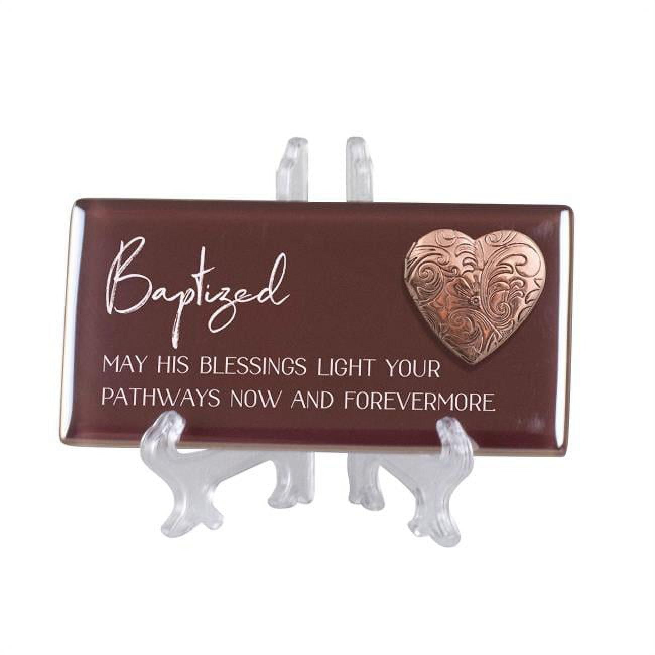 4 x 2 in. Baptized, May His Blessings Light Ceramic Tile