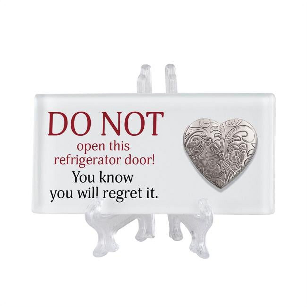 TLGL37WH 4 x 2 in. Do Not Open This Refrigerator Door Ceramic Tile