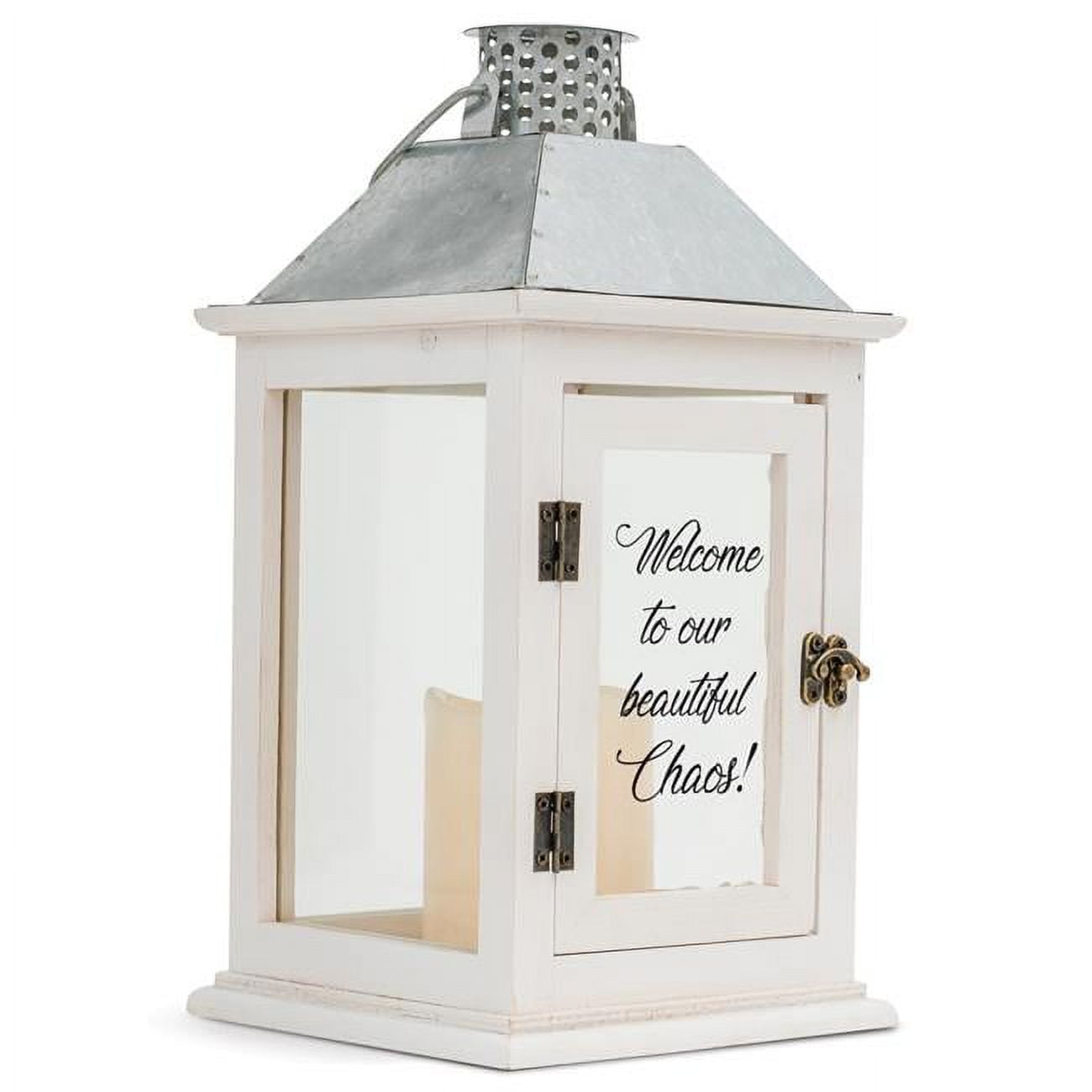 Picture of Cottage Garden LTN212W Welcome to Our Beautiful Chaos Lantern