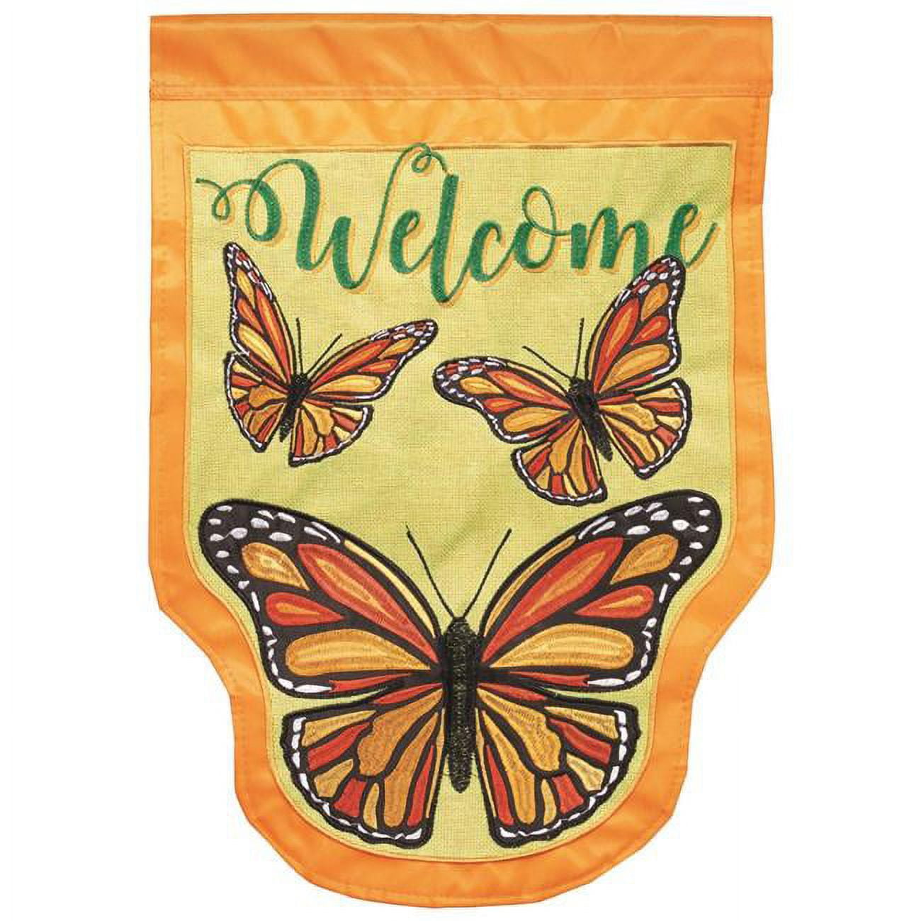 13 x 18 in. Monarch Butterfly Shaped Burlap Garden Flag
