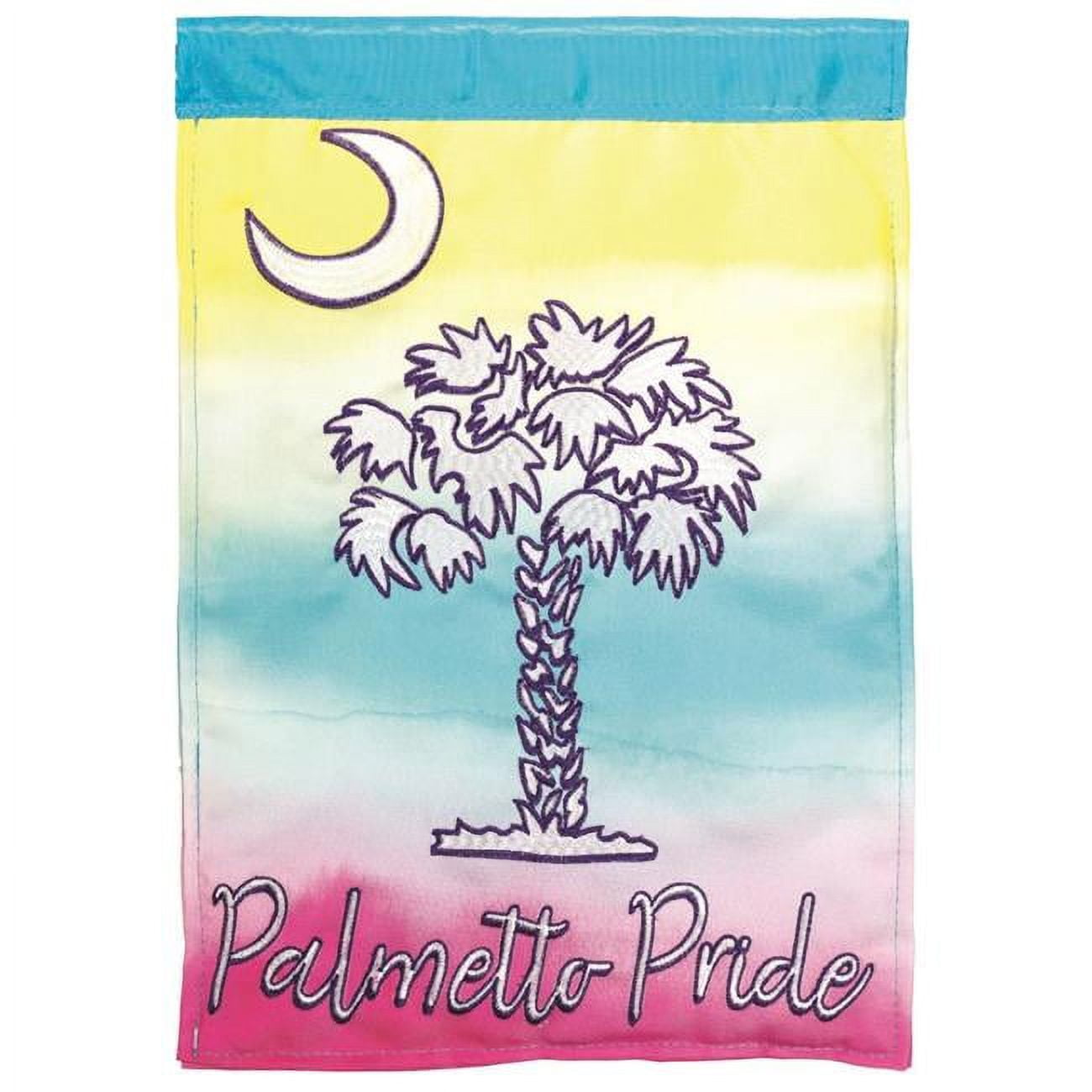13 x 18 in. Double Applique Palmentto Pride Polyester & Print Garden Flag