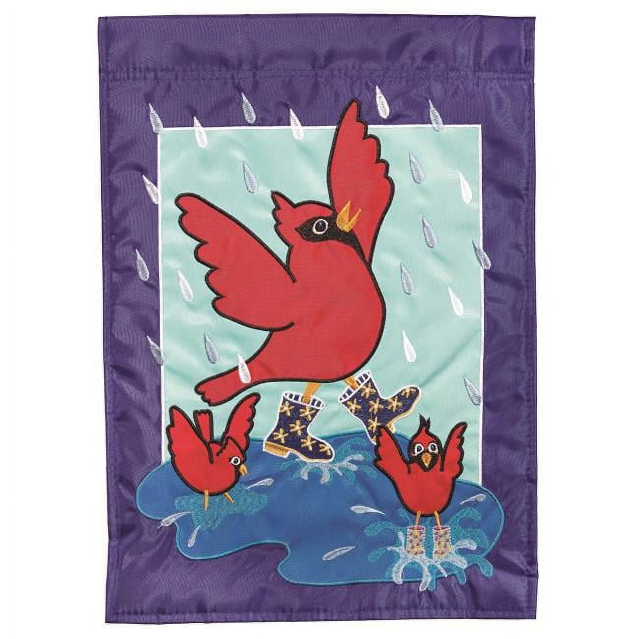 13 x 18 in. Songbirds In Rain Polyester Garden Flag