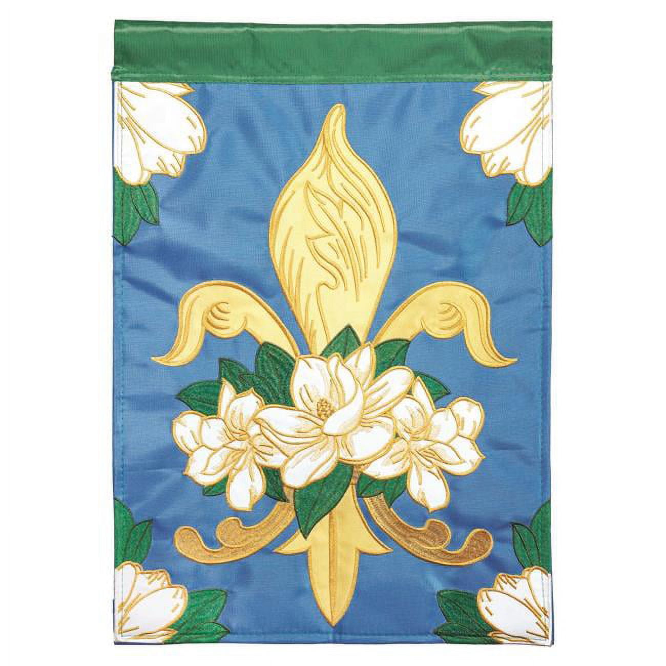 13 x 18 in. Double Applique Magnolia FLD Polyester Garden Flag