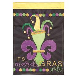 13 x 18 in. Double Applique FLD Jester Hat Polyester & Print Garden Flag