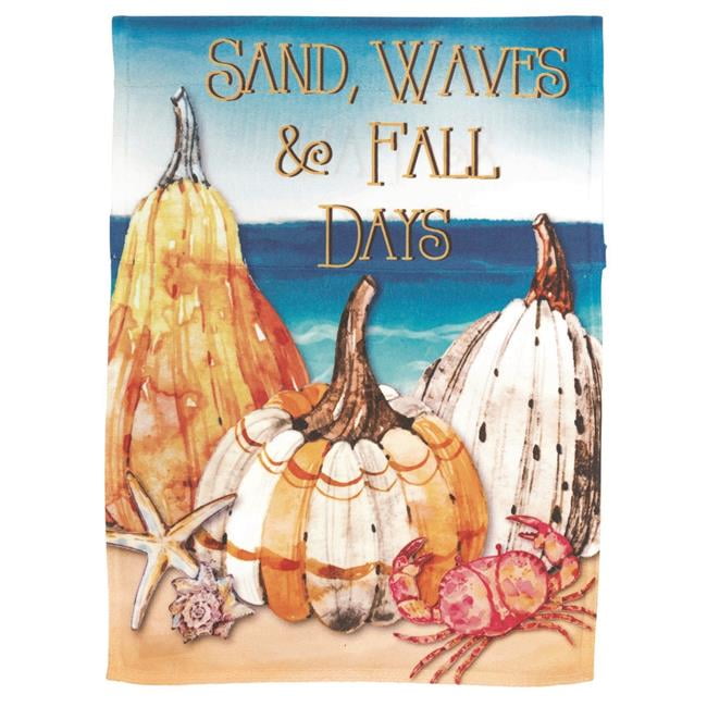 30 x 44 in. Pumpkins Sand Waves Fall Printed Garden Flag - Large