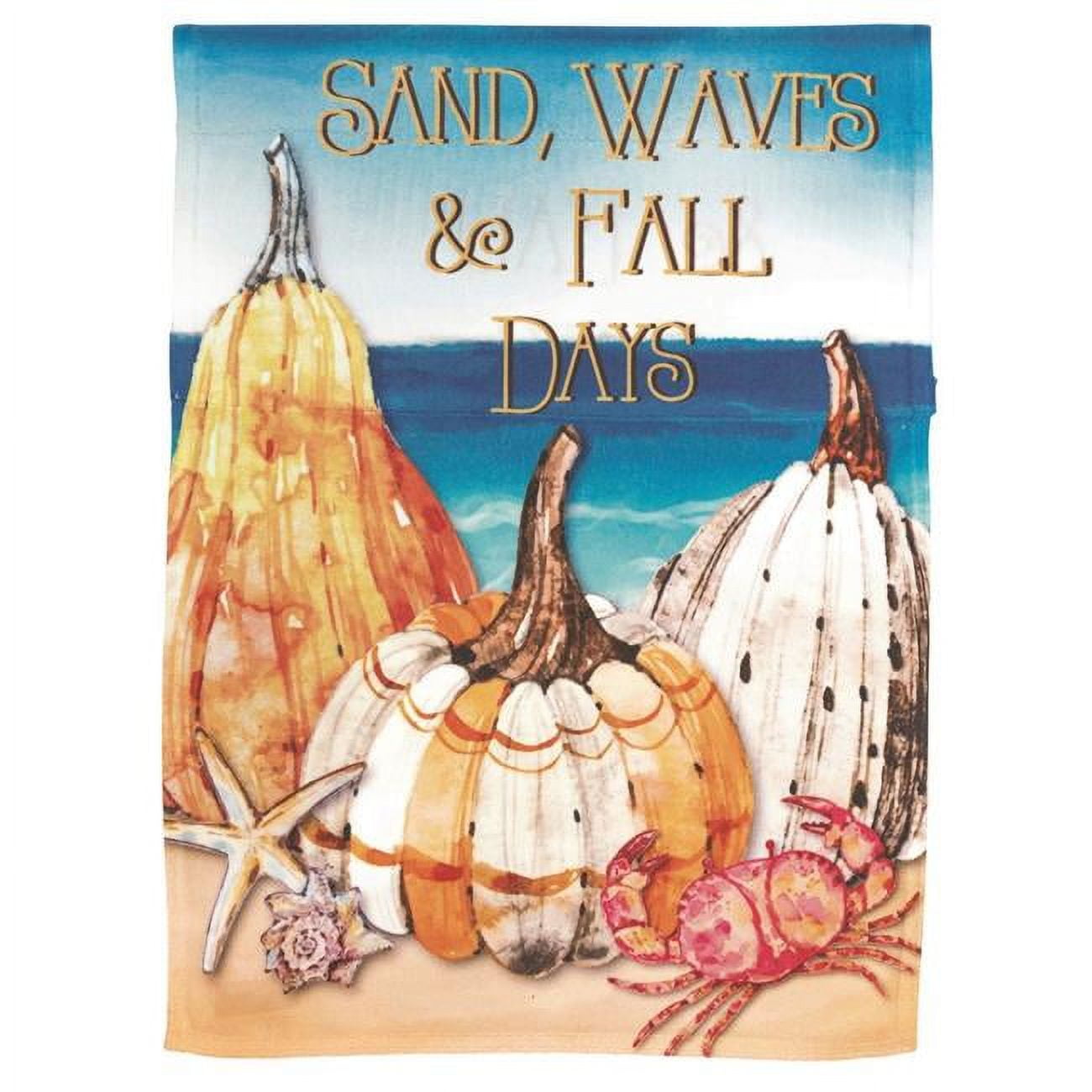 13 x 18 in. Pumpkins Sand Waves Fall Days Printed Garden Flag