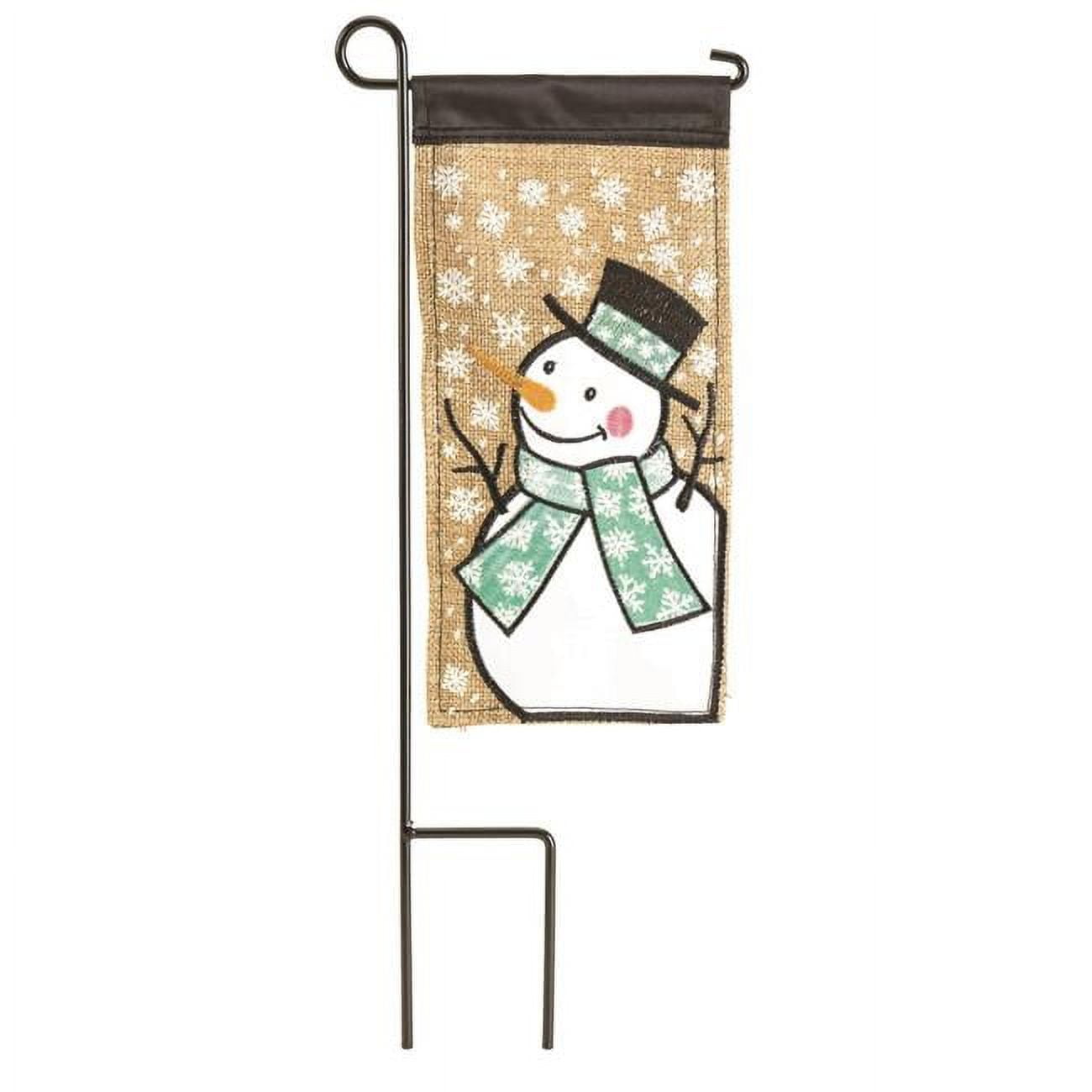 4 x 8 in. Snowman Mini Double Applique Garden Flag