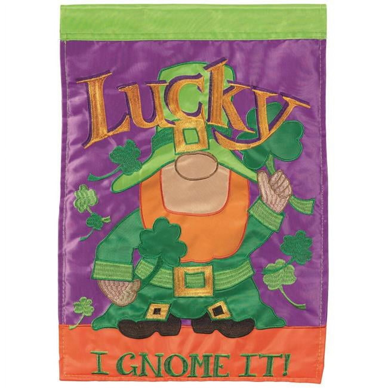 29 x 42 in. Lucky I Gnome It Polyester Flag - Large