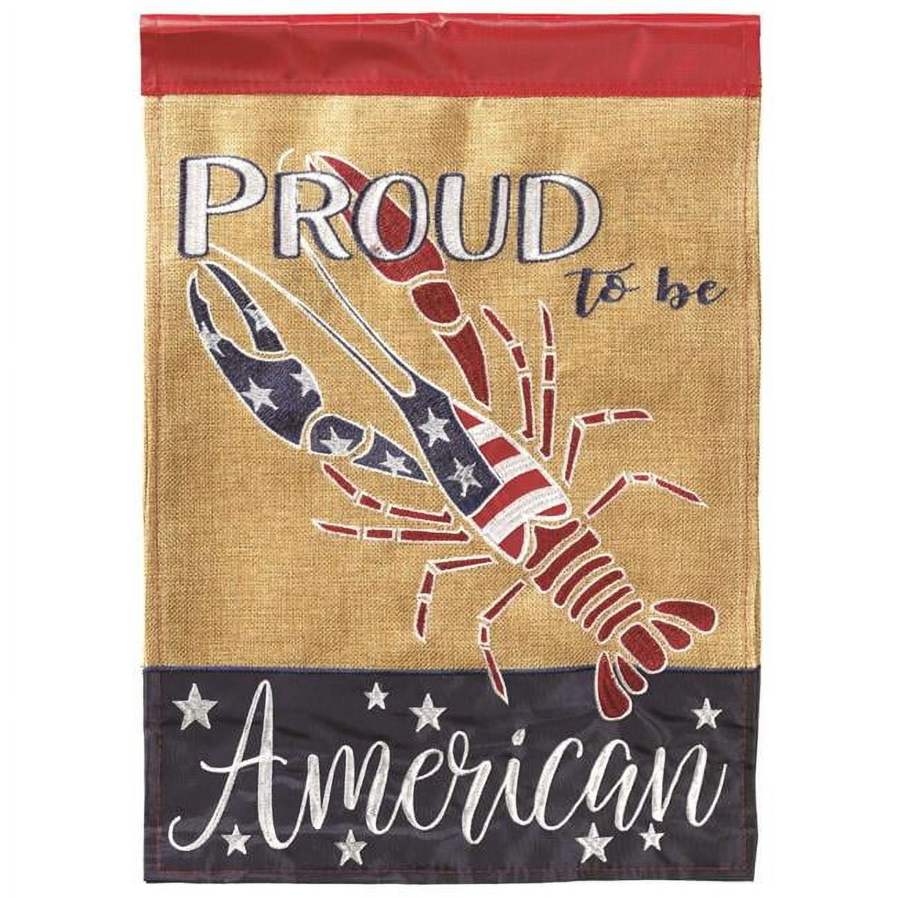 Crawfish Proud American Garden Flag - Large