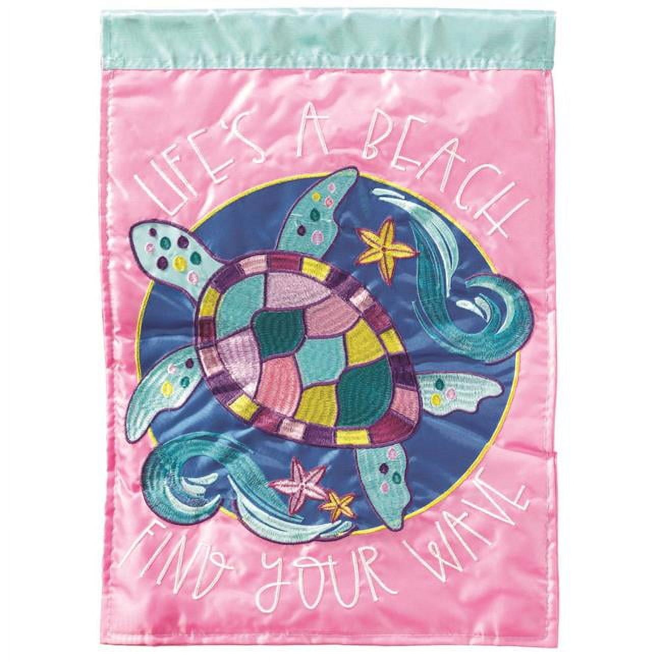 29 x 42 in. Turtle Lifes A Beach Polyester Flag - Large