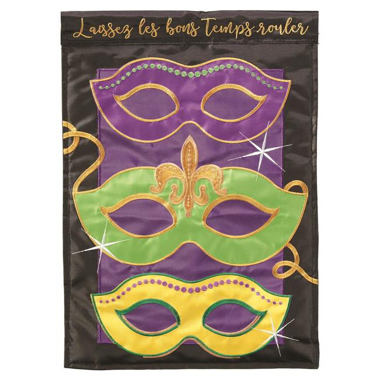 Mardi Gras Mask Garden Flag - Large
