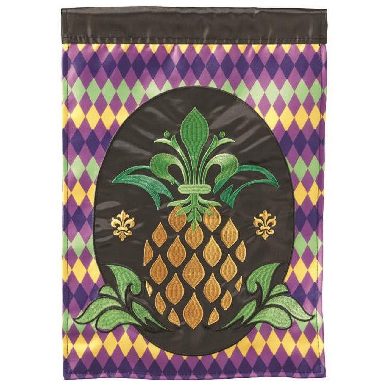 M001599 Pineapple Fleur De Lis Plus Garden Flag - Large