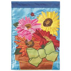 13 x 18 in. Gerbers In Pot Polyester Printed Garden Flag