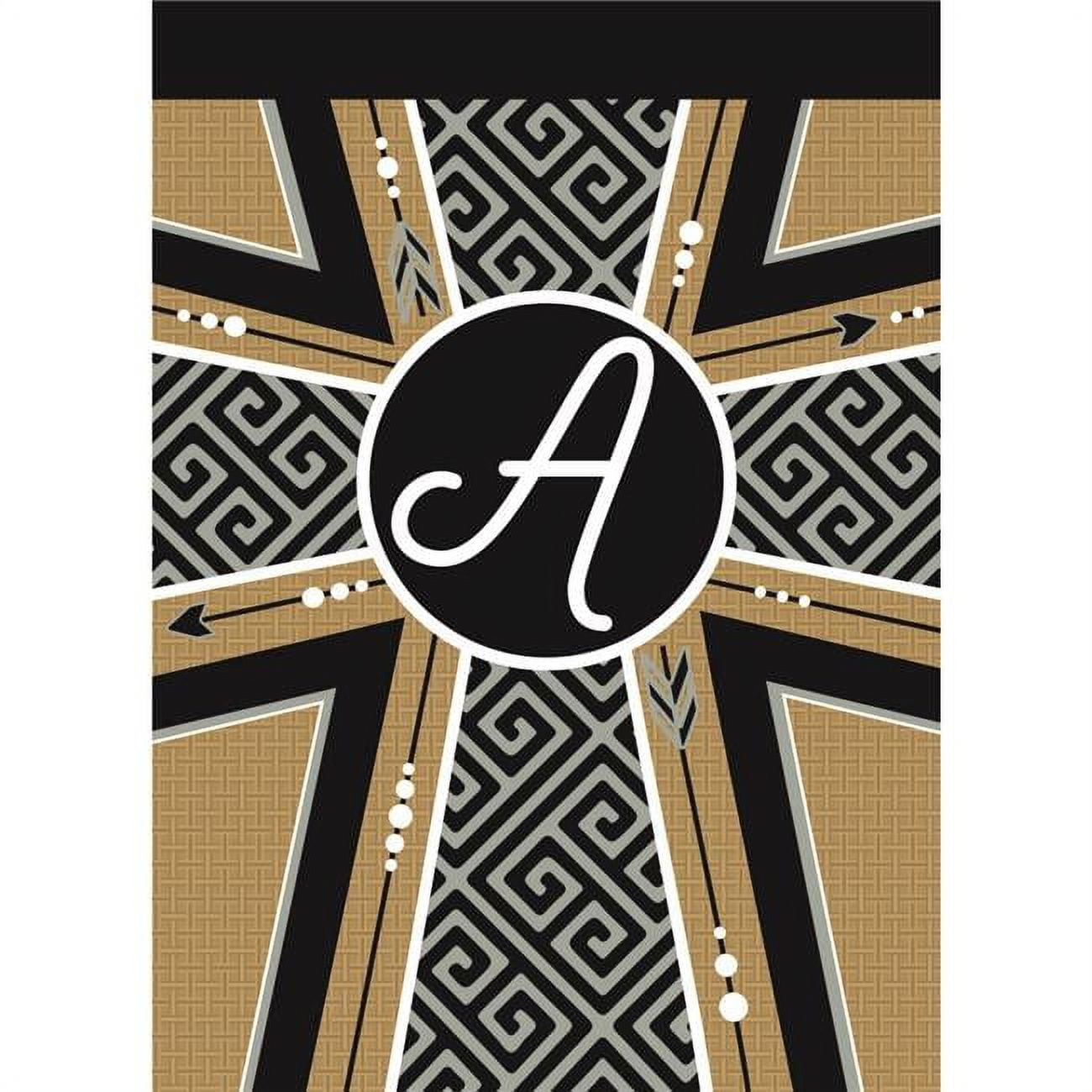 13 x 18 in. Double Applique Monogram A Cross Burlap Garden Flag