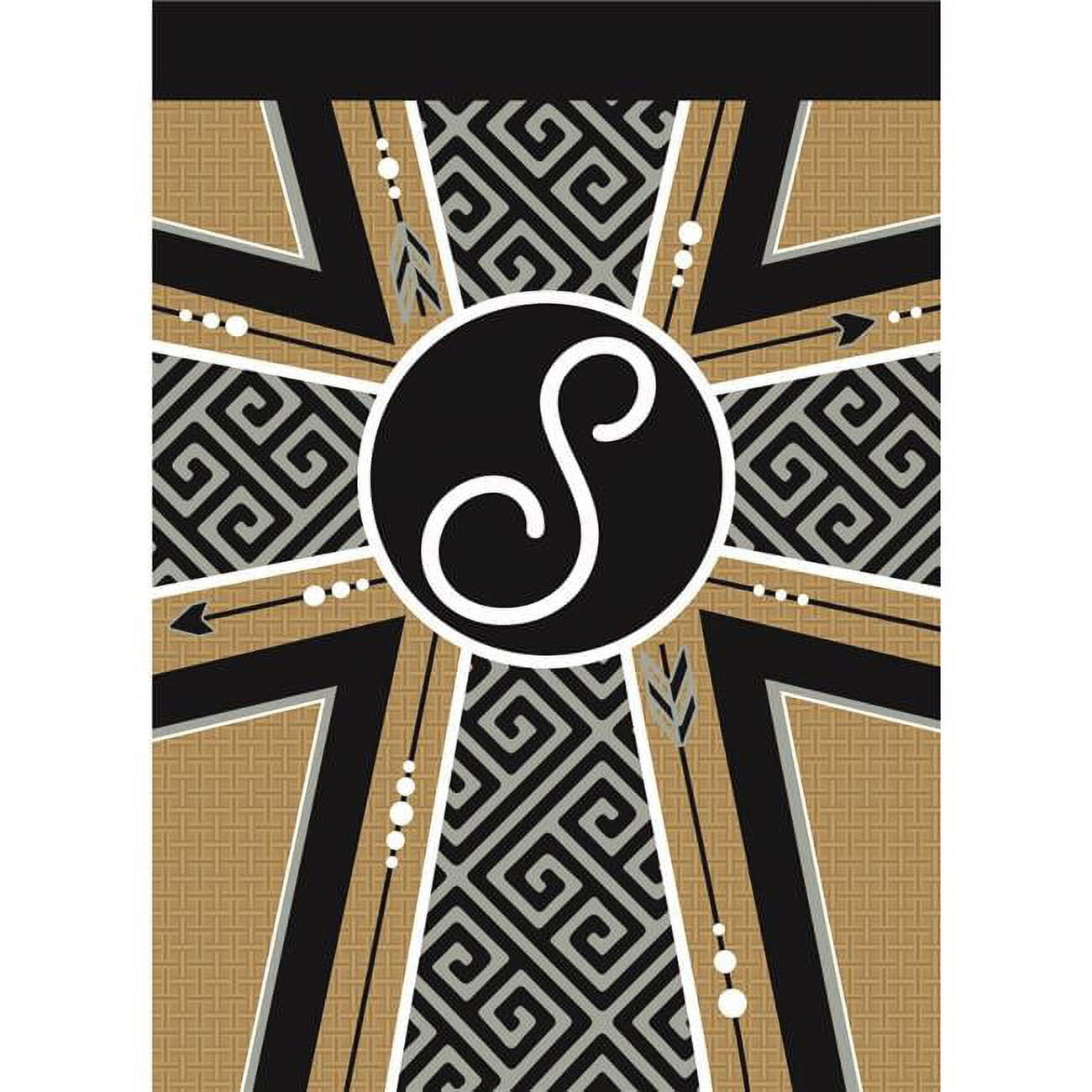13 x 18 in. Double Applique Monogram S Cross Burlap Garden Flag