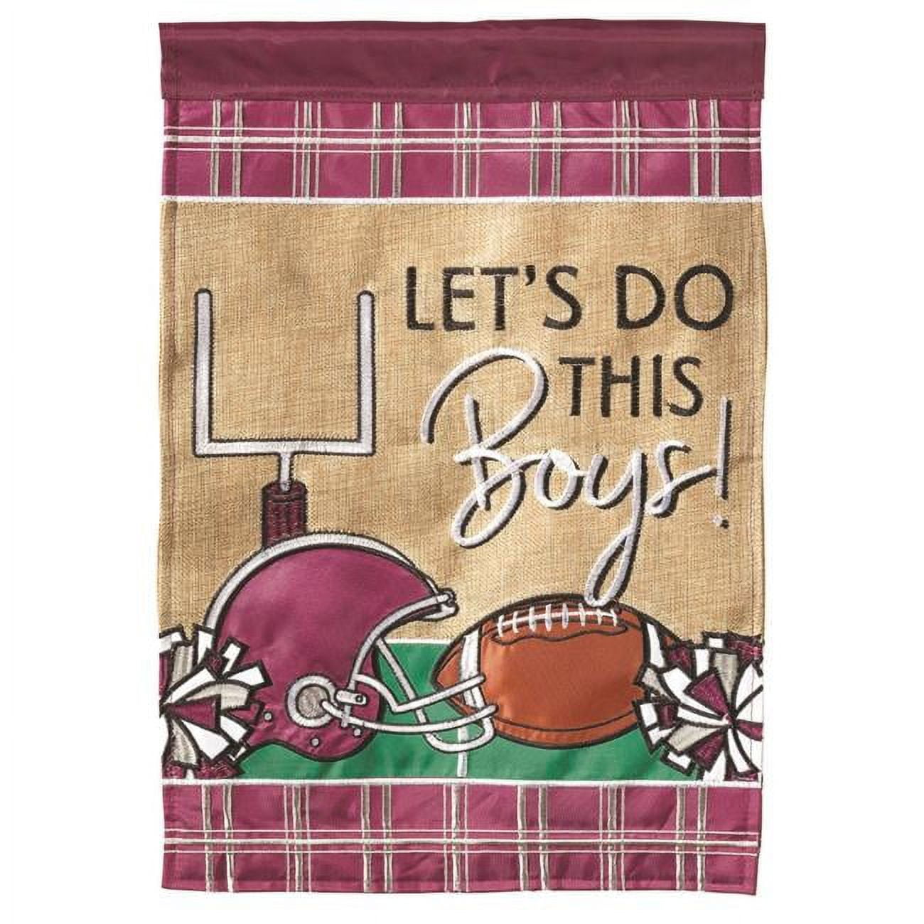 13 x 18 in. Double Applique Football In Ms Maroon & Grey Polyester Garden Flag