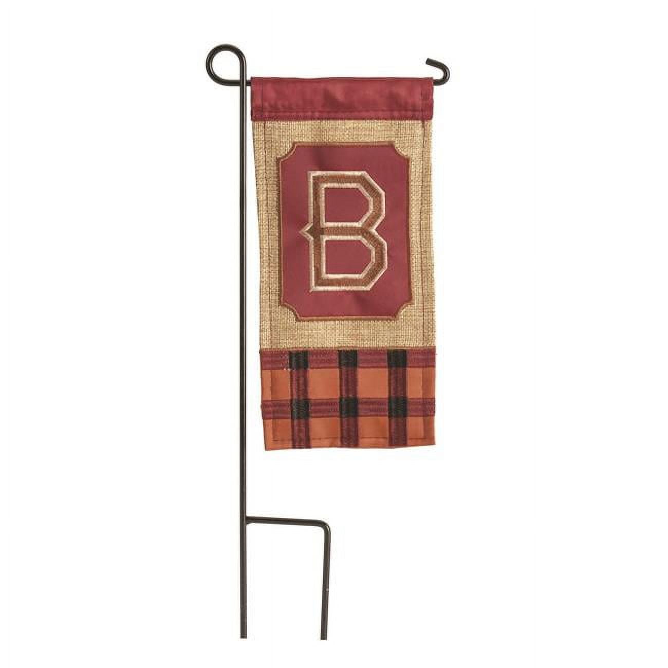 4 x 8.5 in. Double Applique Fall Monogram B Burlap Mini Garden Flag