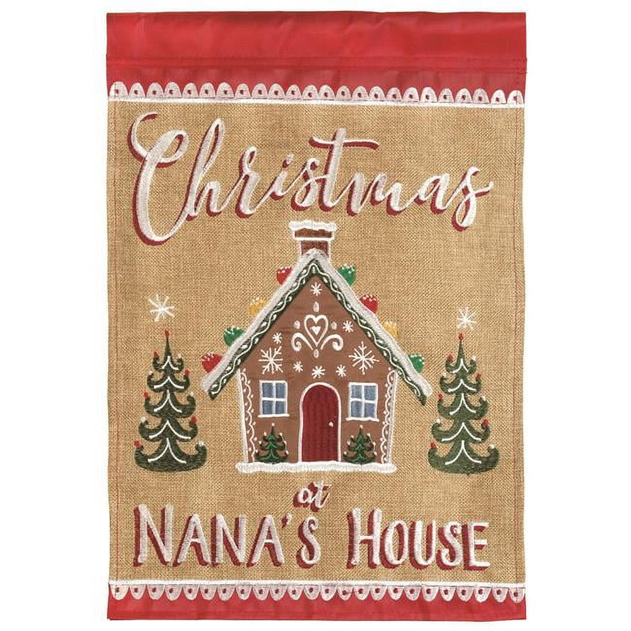 13 x 18 in. Nanas Gingerbread House Double Applique Garden Flag