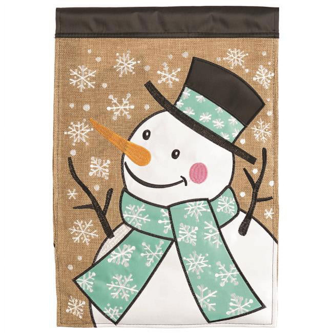 13 x 18 in. Snowman Double Applique Garden Flag