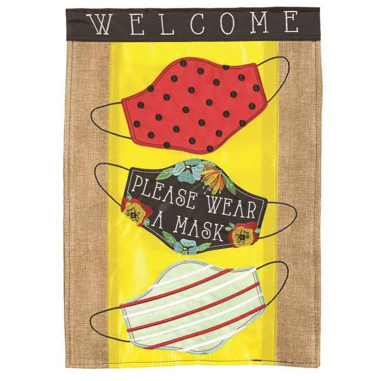 13 x 18 in. Please Wear A Mask Double Applique Garden Flag