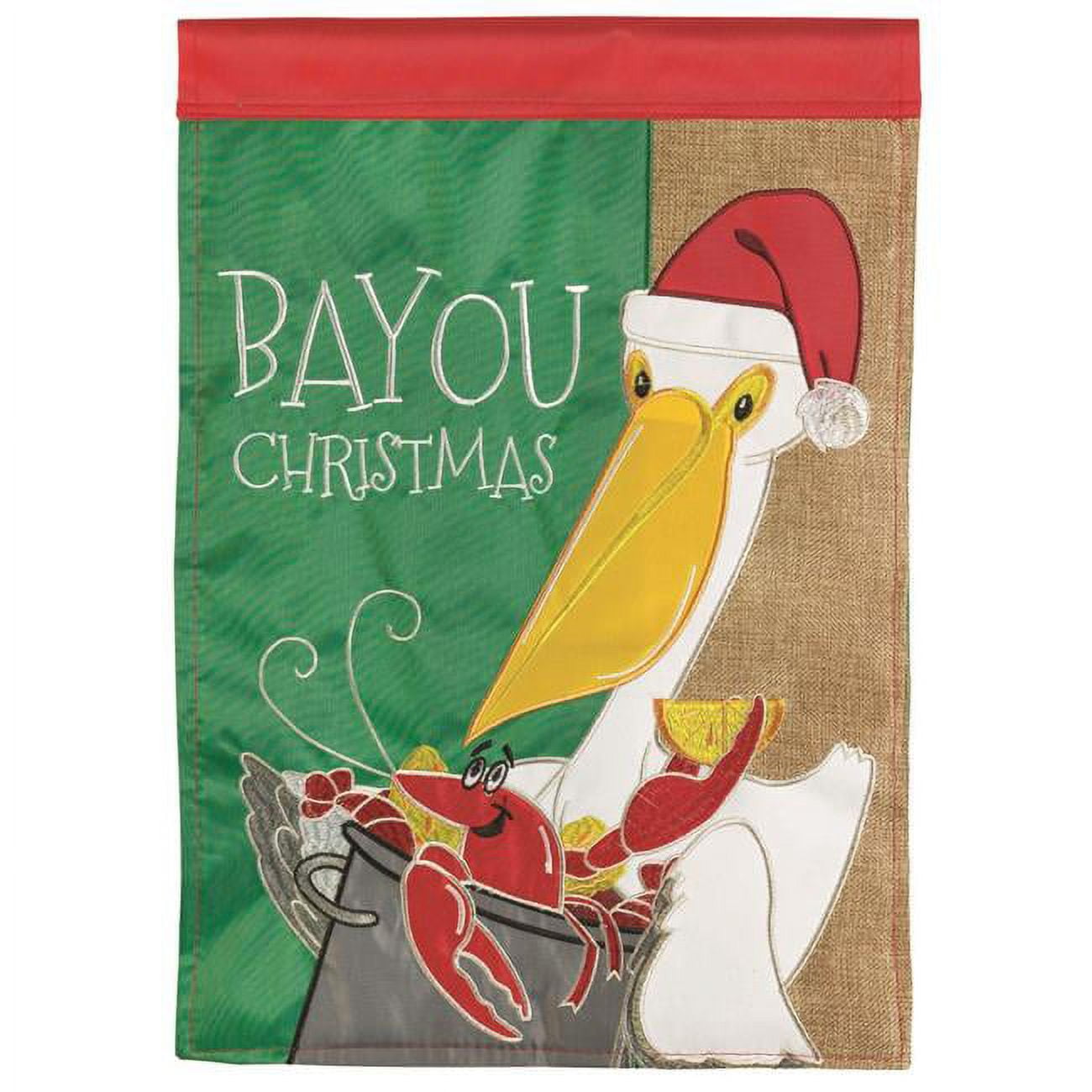 Christmas In Bayou Double Applique Garden Flag
