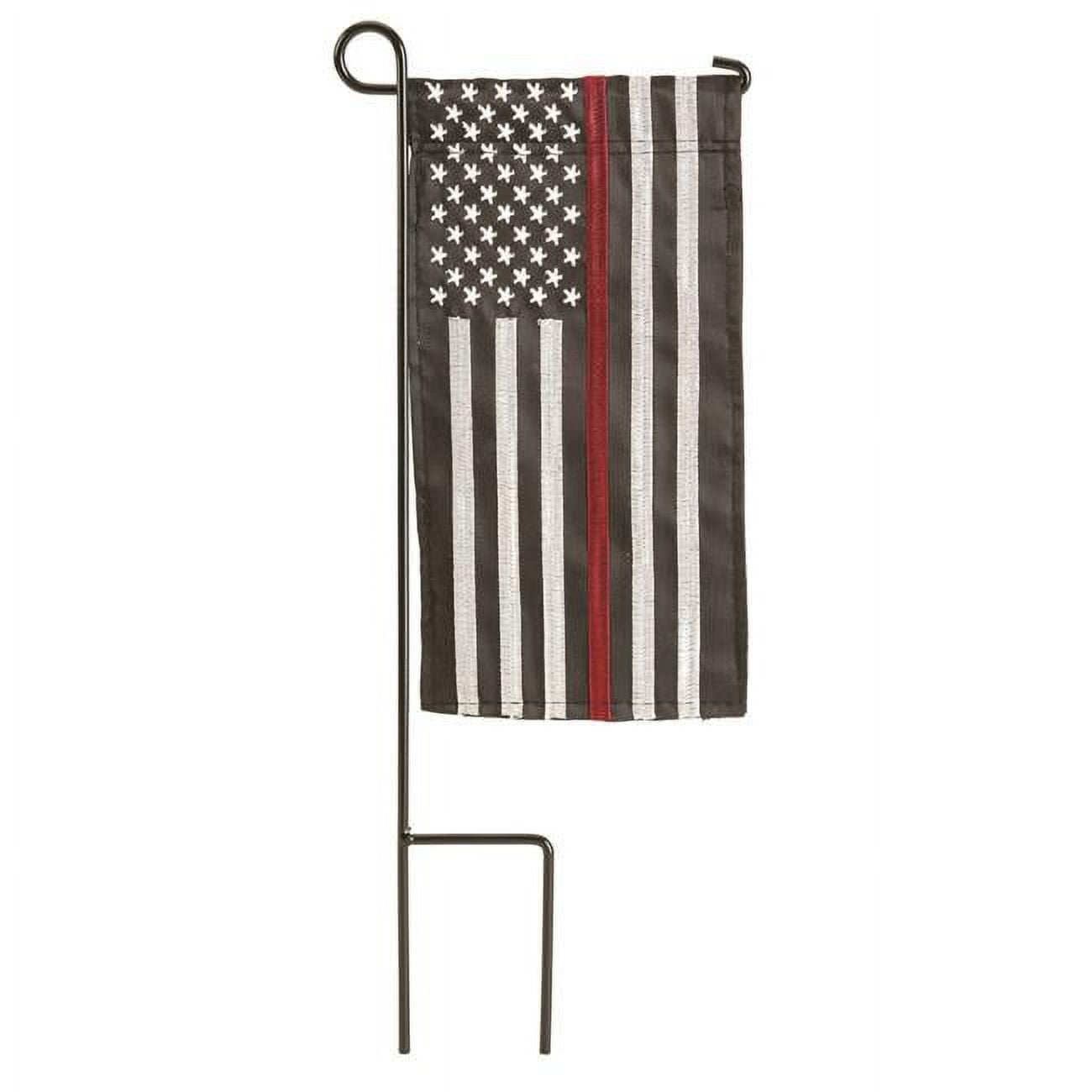 4 x 8 in. Thin Red Line-Firefighter Mini Double Applique Garden Flag