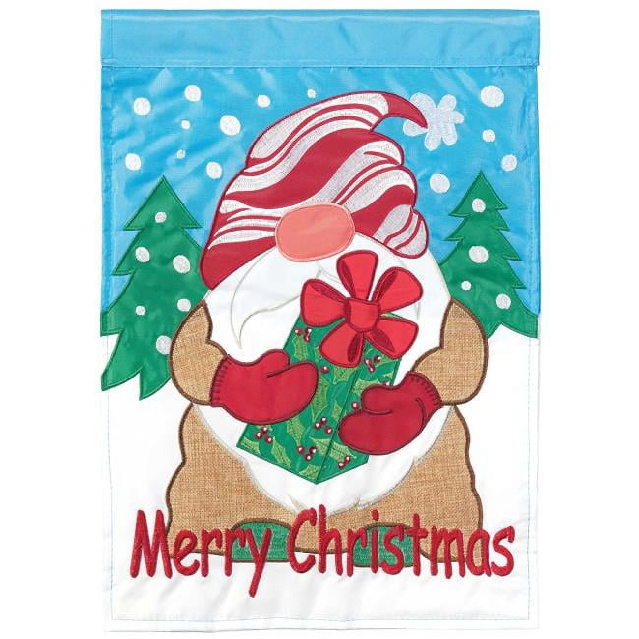 13 x 18 in. Merry Christmas Gnome Polyester Garden Flag