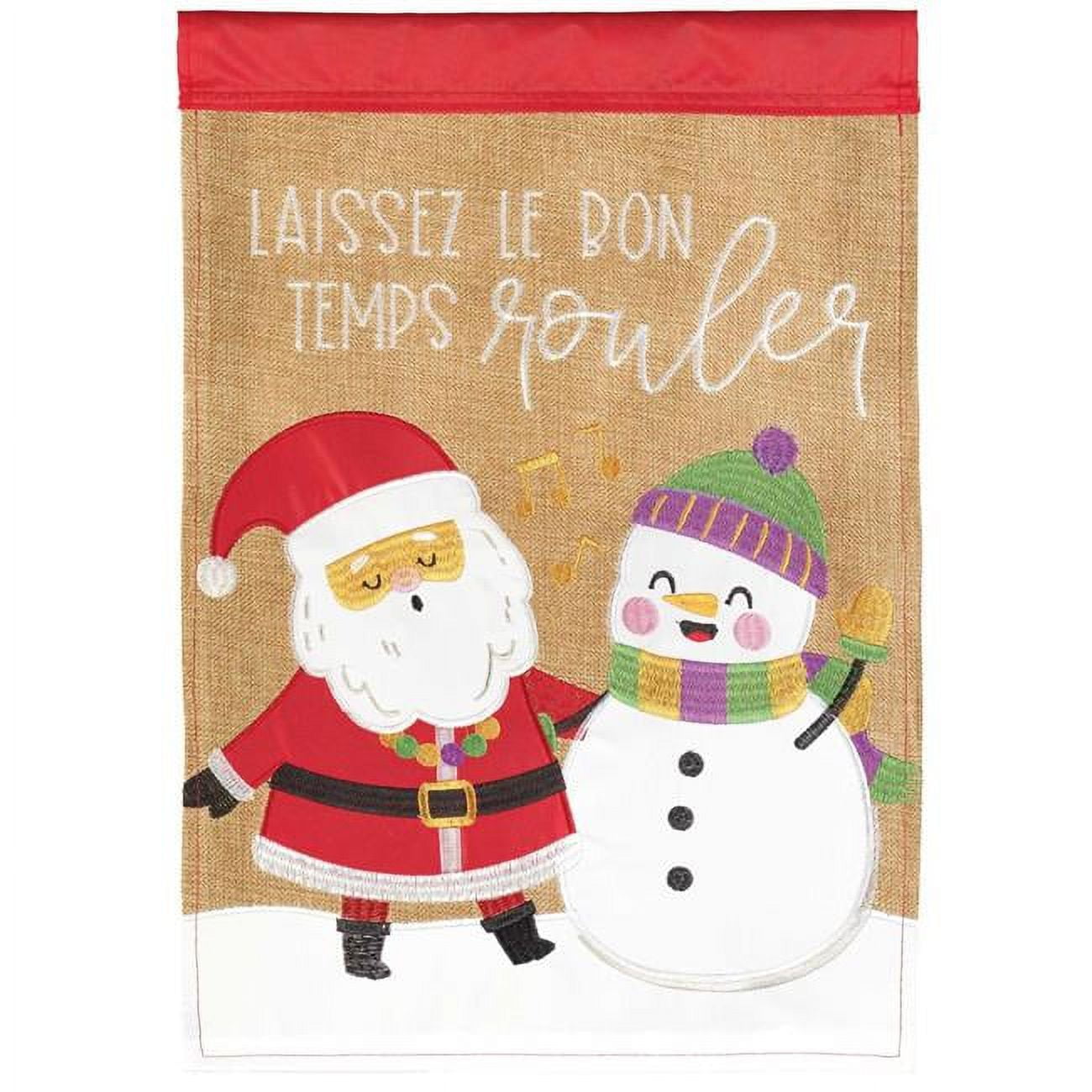 13 x 18 in. Mardi Gras Santa Garden Flag
