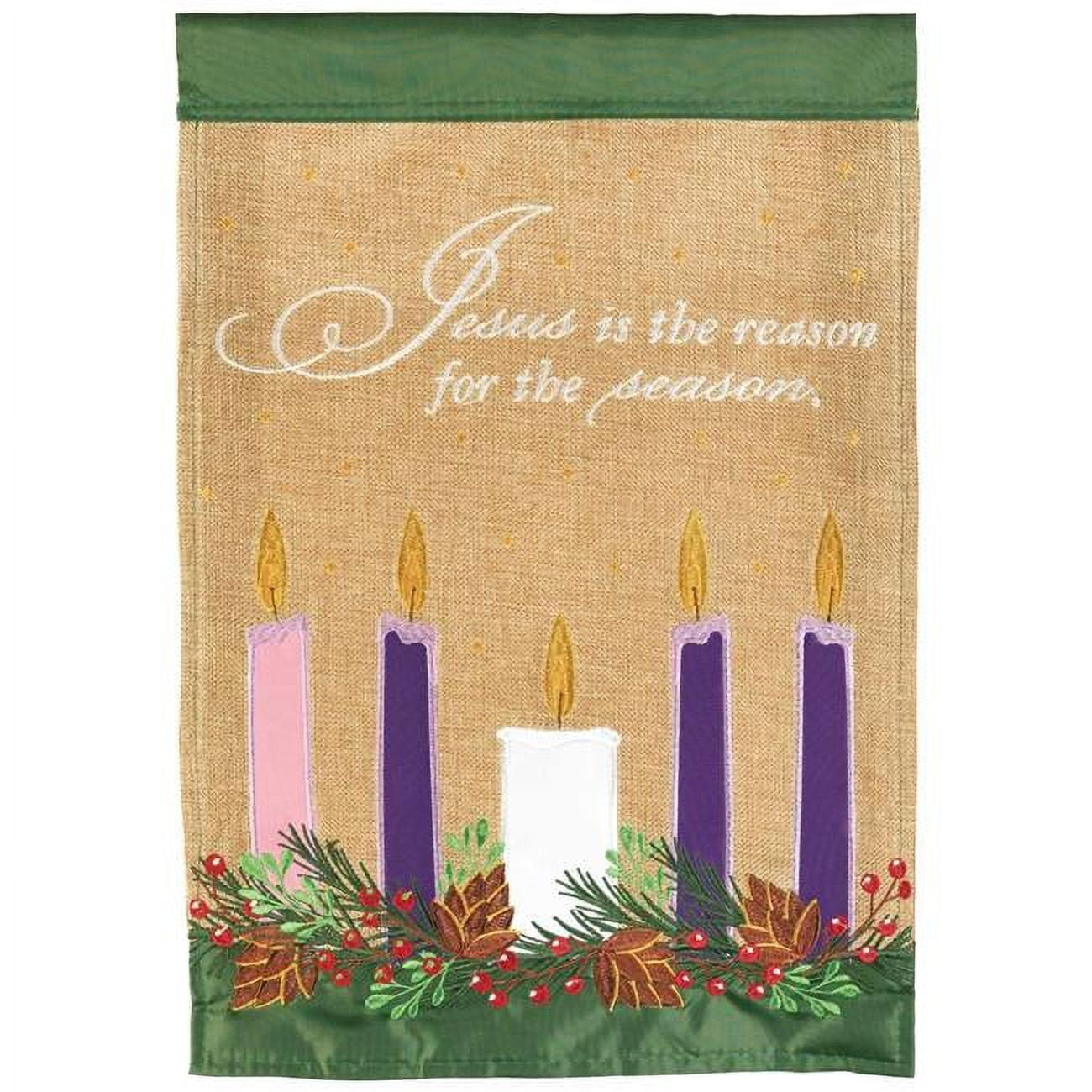 13 x 18 in. Jesus Is The Reason Burlap Garden Flag