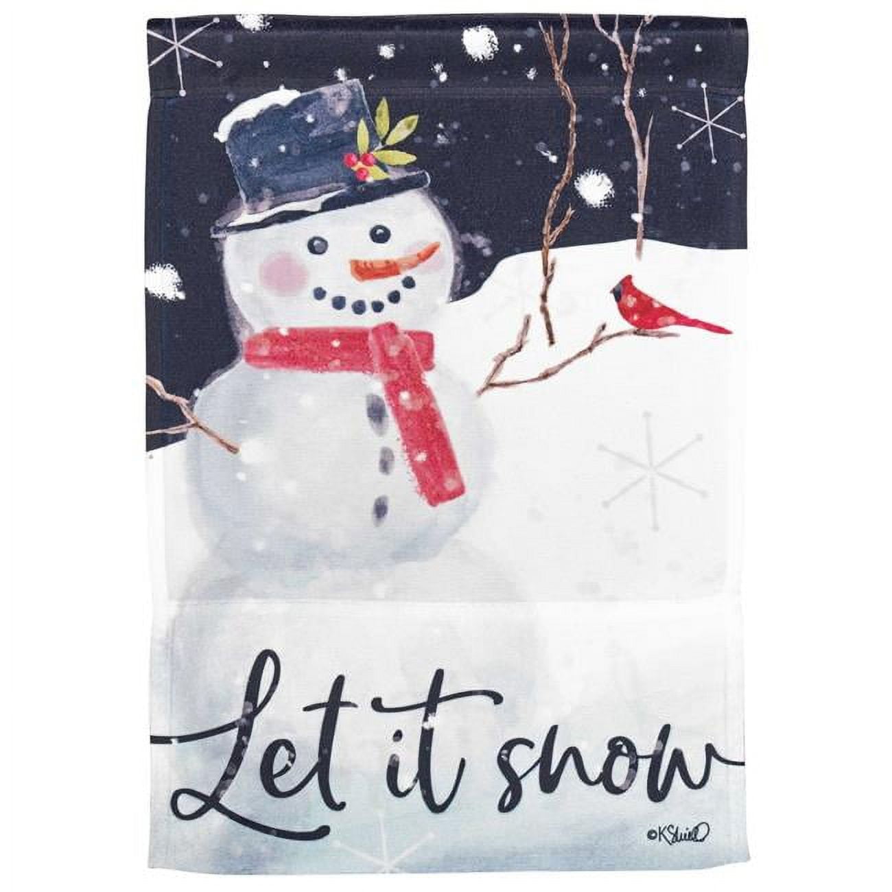 30 x 44 in. Snowman Let It Snow Polyester Flag - Large