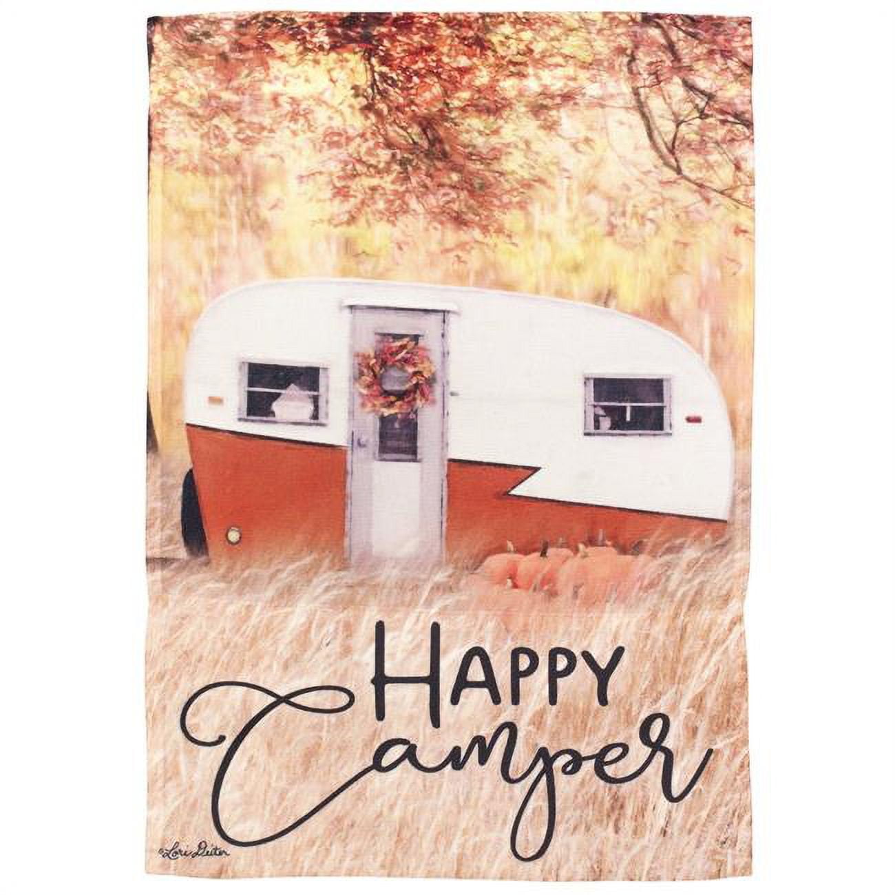 13 x 18 in. Fall Happy Camper Polyester Garden Flag