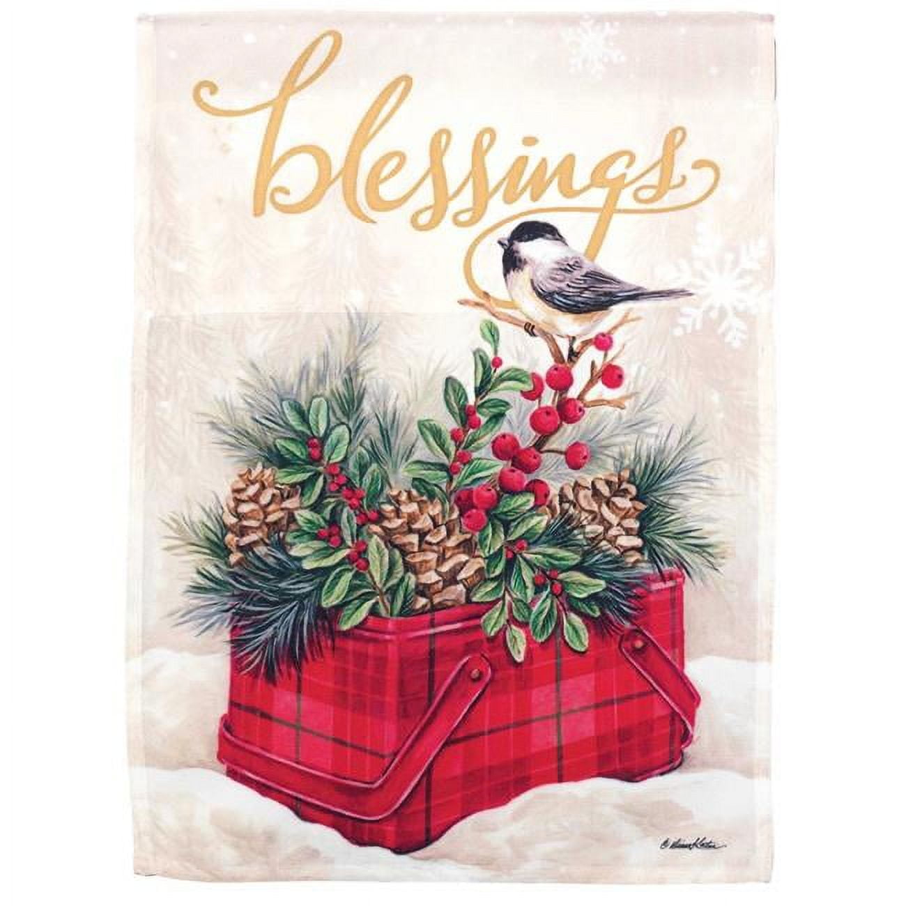 13 x 18 in. Bird In Vintage Tin Polyester Garden Flag