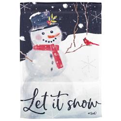 M080171 13 x 18 in. Snowman Let It Snow Polyester Garden Flag
